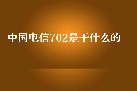 中国电信702是干什么的_https://cj001.lansai.wang_期货问答_第1张