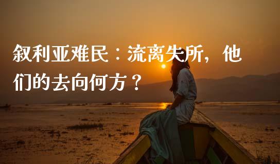 叙利亚难民：流离失所，他们的去向何方？_https://cj001.lansai.wang_理财问答_第1张