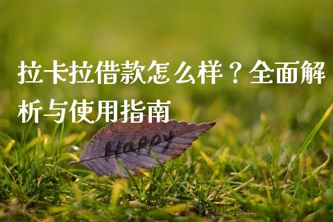 拉卡拉借款怎么样?全面解析与使用指南_金融问答_第1张_财经百问网 拉卡拉借款怎么样?全面解析与使用指南_https://cj001.lansai.wang_金融问答_第1张