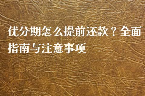 优分期怎么提前还款？全面指南与注意事项_https://cj001.lansai.wang_会计问答_第1张