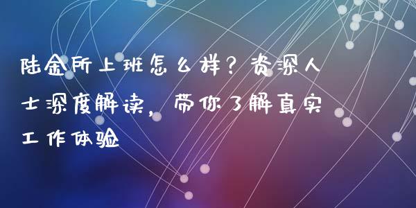 陆金所上班怎么样？资深人士深度解读，带你了解真实工作体验_https://cj001.lansai.wang_理财问答_第1张