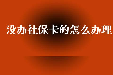 没办社保卡的怎么办理_https://cj001.lansai.wang_保险问答_第1张