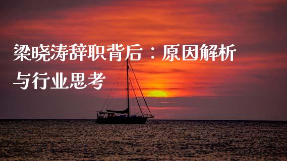 梁晓涛辞职背后：原因解析与行业思考_https://cj001.lansai.wang_股市问答_第1张