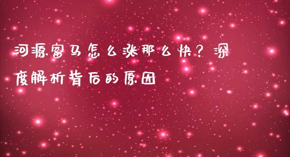 河源富马怎么涨那么快？深度解析背后的原因_https://cj001.lansai.wang_金融问答_第1张