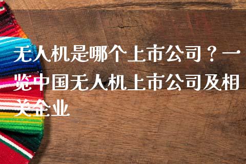 无人机是哪个上市公司？一览中国无人机上市公司及相关企业_https://cj001.lansai.wang_保险问答_第1张