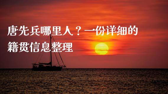 唐先兵哪里人？一份详细的籍贯信息整理_https://cj001.lansai.wang_会计问答_第1张