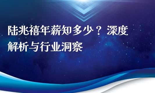 陆兆禧年薪知多少？ 深度解析与行业洞察_https://cj001.lansai.wang_会计问答_第1张