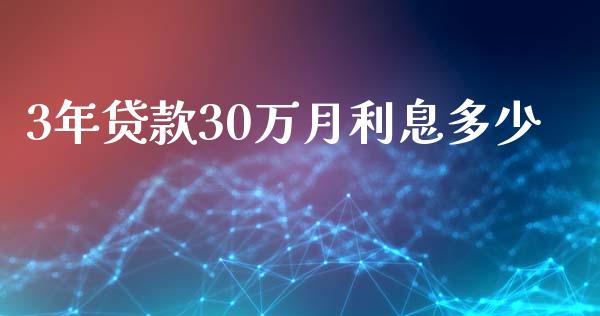 3年贷款30万月利息多少_https://cj001.lansai.wang_理财问答_第1张