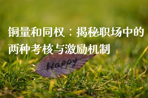 铜量和同权：揭秘职场中的两种考核与激励机制_https://cj001.lansai.wang_理财问答_第1张