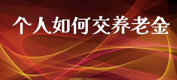 个人如何交养老金_https://cj001.lansai.wang_金融问答_第1张
