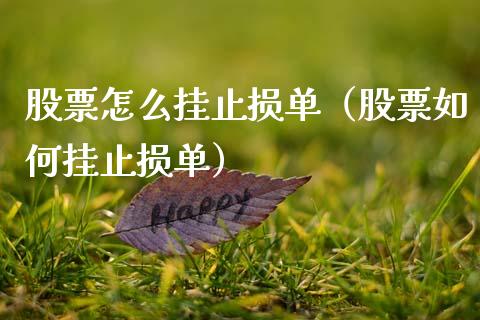 股票怎么挂止损单（股票如何挂止损单）_https://cj001.lansai.wang_理财问答_第1张