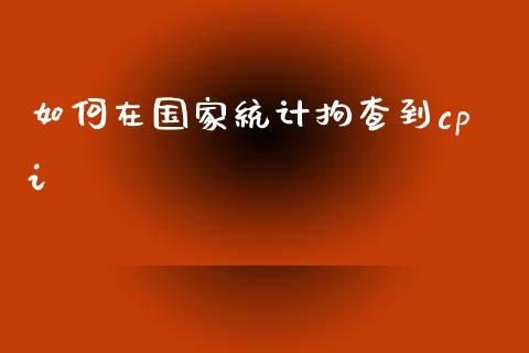 如何在国家统计拘查到cpi_https://cj001.lansai.wang_金融问答_第1张