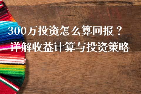 300万投资怎么算回报？ 详解收益计算与投资策略_https://cj001.lansai.wang_金融问答_第1张