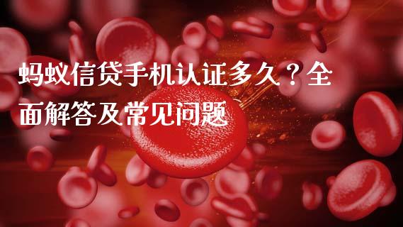 蚂蚁信贷手机认证多久？全面解答及常见问题_https://cj001.lansai.wang_期货问答_第1张
