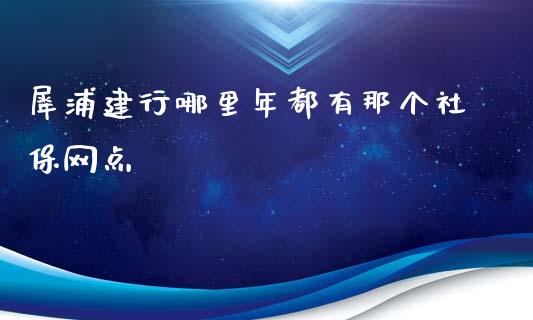 犀浦建行哪里年都有那个社保网点_https://cj001.lansai.wang_理财问答_第1张