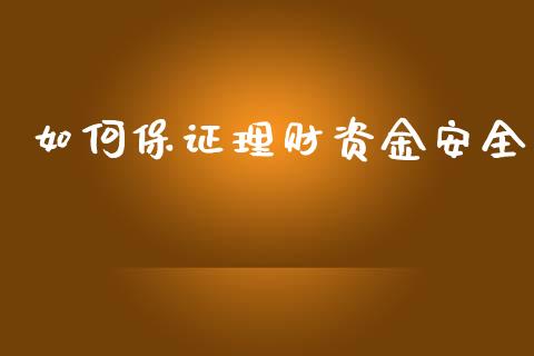 如何保证理财资金安全_https://cj001.lansai.wang_会计问答_第1张