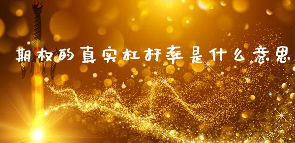 期权的真实杠杆率是什么意思_https://cj001.lansai.wang_财经问答_第1张