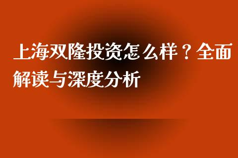 上海双隆投资怎么样？全面解读与深度分析_https://cj001.lansai.wang_理财问答_第1张