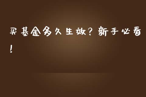 买基金多久生效？新手必看！_https://cj001.lansai.wang_财经问答_第1张