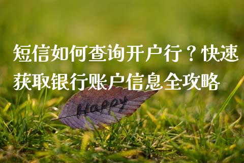 短信如何查询开户行?快速获取银行账户信息全攻略_会计问答_第1张_财经百问网 短信如何查询开户行?快速获取银行账户信息全攻略_https://cj001.lansai.wang_会计问答_第1张
