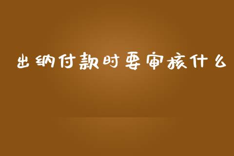 出纳付款时要审核什么_https://cj001.lansai.wang_会计问答_第1张