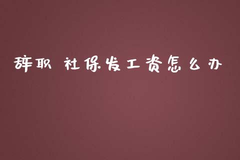 辞职 社保发工资怎么办_https://cj001.lansai.wang_保险问答_第1张