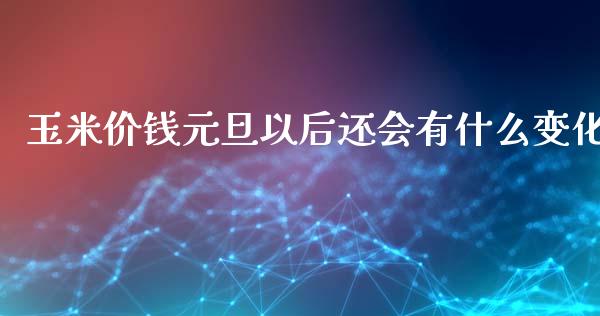 玉米价钱元旦以后还会有什么变化_https://cj001.lansai.wang_股市问答_第1张