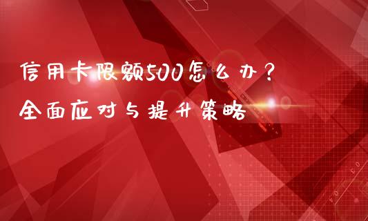 信用卡限额500怎么办？全面应对与提升策略_https://cj001.lansai.wang_会计问答_第1张