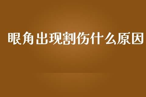 眼角出现割伤什么原因_https://cj001.lansai.wang_期货问答_第1张