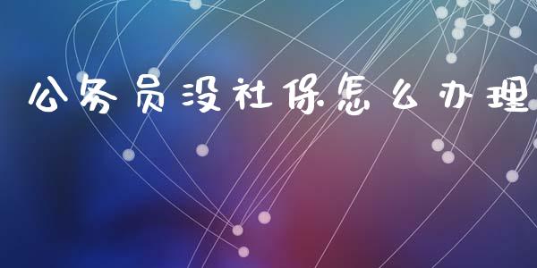 公务员没社保怎么办理_https://cj001.lansai.wang_保险问答_第1张