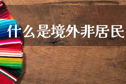 什么是境外非居民_https://cj001.lansai.wang_会计问答_第1张