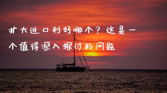 扩大进口利好哪个？这是一个值得深入探讨的问题_https://cj001.lansai.wang_财经问答_第1张