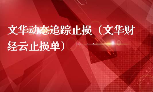 文华动态追踪止损（文华财经云止损单）_https://cj001.lansai.wang_理财问答_第1张
