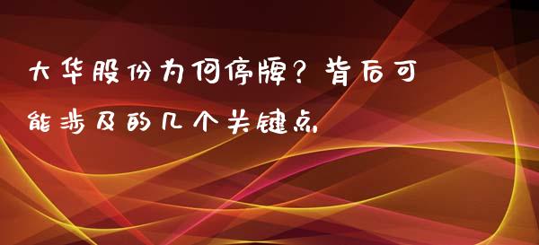 大华股份为何停牌？背后可能涉及的几个关键点_https://cj001.lansai.wang_理财问答_第1张