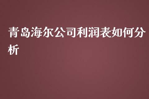 青岛海尔公司利润表如何分析_https://cj001.lansai.wang_金融问答_第1张