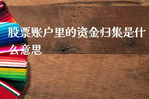 股票账户里的资金归集是什么意思_https://cj001.lansai.wang_期货问答_第1张