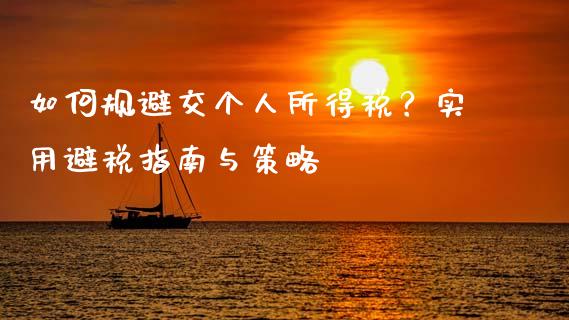 如何规避交个人所得税？实用避税指南与策略_https://cj001.lansai.wang_财经问答_第1张