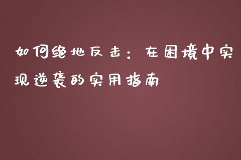 如何绝地反击：在困境中实现逆袭的实用指南_https://cj001.lansai.wang_理财问答_第1张