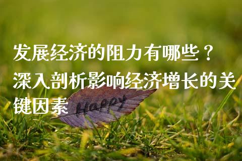 发展经济的阻力有哪些？ 深入剖析影响经济增长的关键因素_https://cj001.lansai.wang_股市问答_第1张