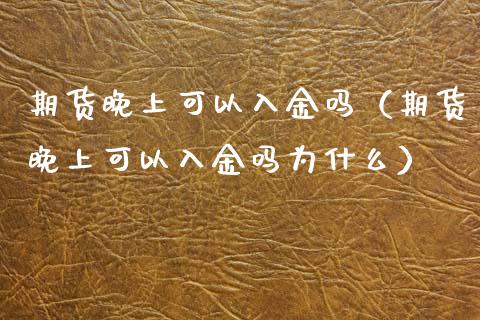 期货晚上可以入金吗（期货晚上可以入金吗为什么）_https://cj001.lansai.wang_股市问答_第1张