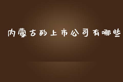 内蒙古的上市公司有哪些_https://cj001.lansai.wang_期货问答_第1张