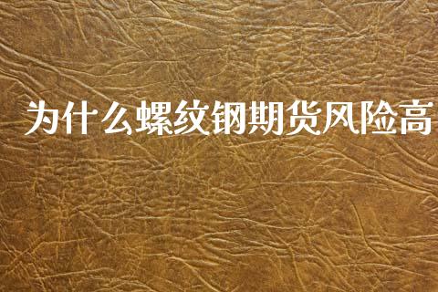 为什么螺纹钢期货风险高_https://cj001.lansai.wang_金融问答_第1张