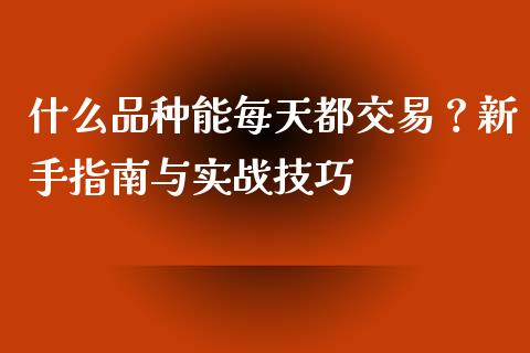 什么品种能每天都交易？新手指南与实战技巧_https://cj001.lansai.wang_会计问答_第1张