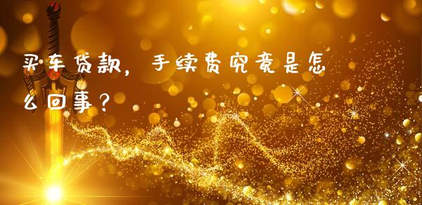 买车贷款，手续费究竟是怎么回事？_https://cj001.lansai.wang_金融问答_第1张