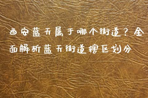 西安蓝天属于哪个街道？全面解析蓝天街道辖区划分_https://cj001.lansai.wang_会计问答_第1张