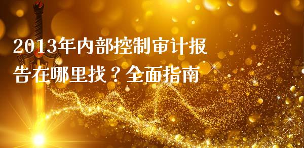2013年内部控制审计报告在哪里找？全面指南_https://cj001.lansai.wang_保险问答_第1张