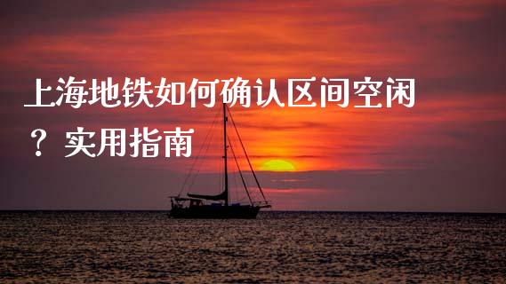 上海地铁如何确认区间空闲？ 实用指南_https://cj001.lansai.wang_财经问答_第1张
