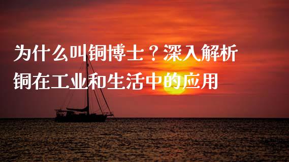 为什么叫铜博士？深入解析铜在工业和生活中的应用_https://cj001.lansai.wang_股市问答_第1张