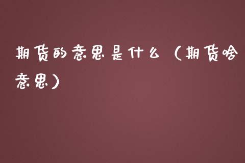 期货的意思是什么(期货啥意思)_财经百问_第1张_财经百问网 期货的意思是什么(期货啥意思)_https://cj001.lansai.wang_财经百问_第1张