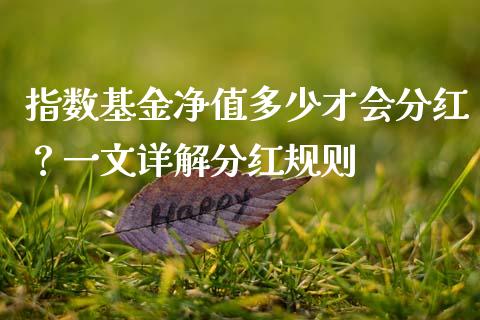 指数基金净值多少才会分红?一文详解分红规则_保险问答_第1张_财经百问网 指数基金净值多少才会分红?一文详解分红规则_https://cj001.lansai.wang_保险问答_第1张